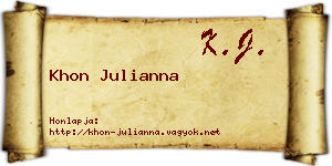 Khon Julianna névjegykártya